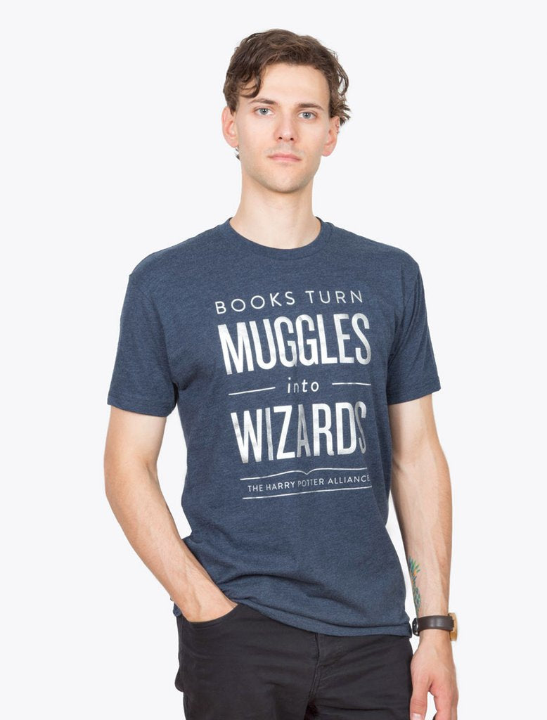 Books Turn Muggles Into Wizards T-Shirt - Calgary Public Library Store