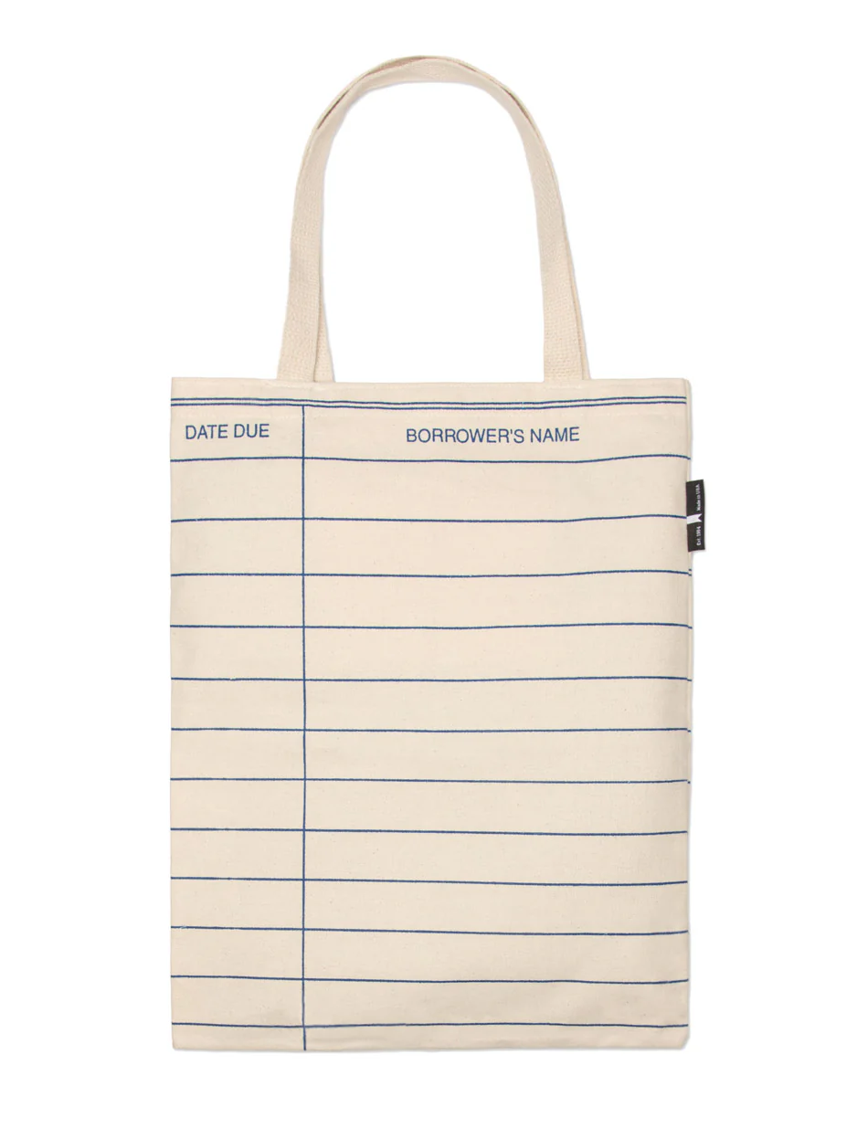 Library Card: Natural Tote Bag