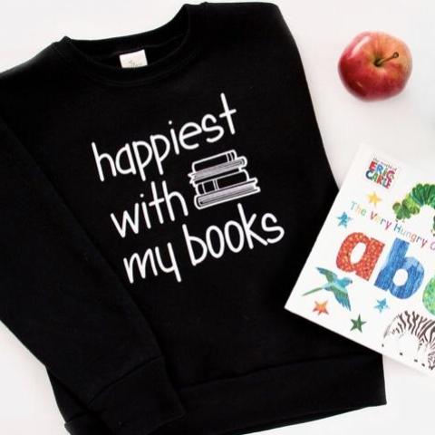 Happiest with my Books - Kids Sweater - Calgary Public Library Store