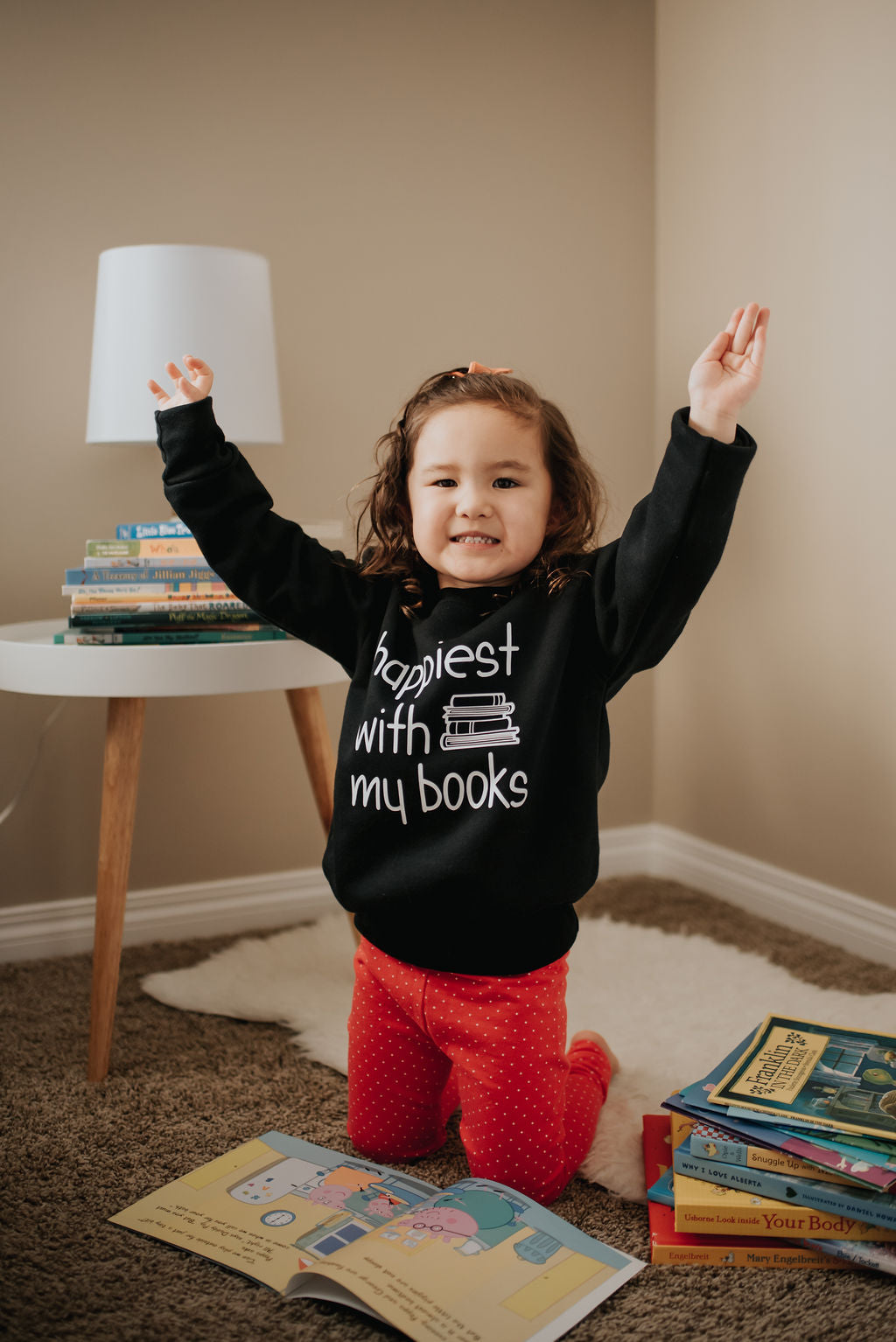 Happiest with my Books - Kids Sweater - Calgary Public Library Store