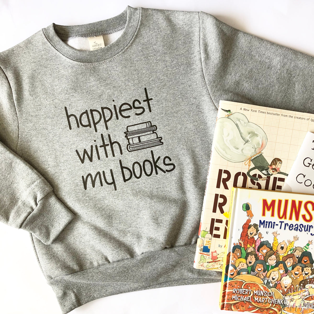 Happiest with my Books - Kids Sweater - Calgary Public Library Store