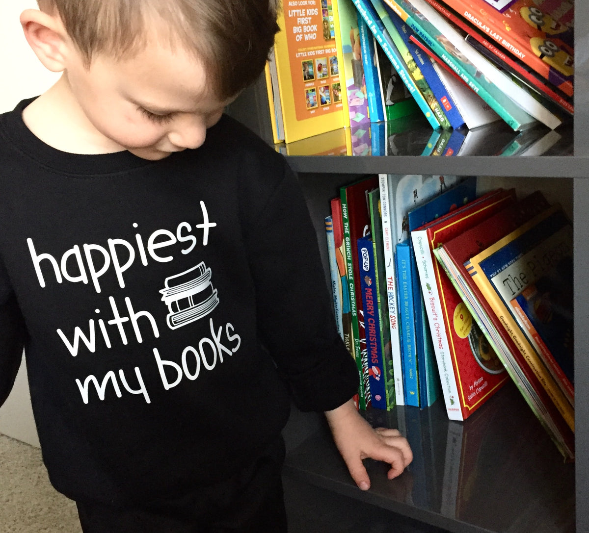 Happiest with my Books - Kids Sweater - Calgary Public Library Store