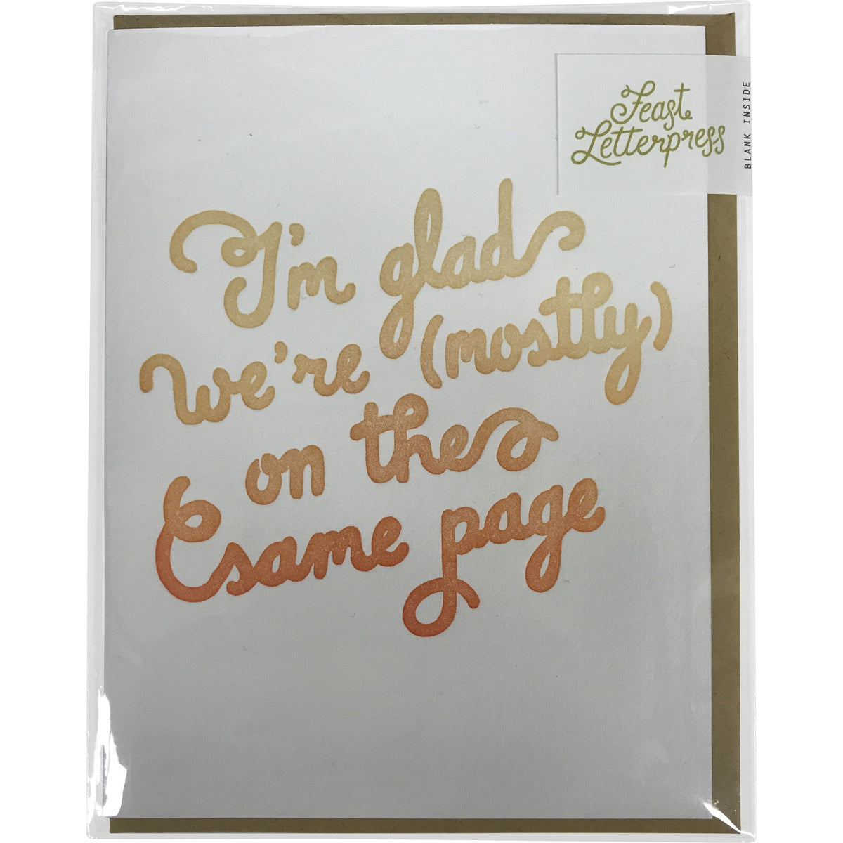 Greeting Card: I'm glad we're (mostly) on the same page - Calgary Public Library Store