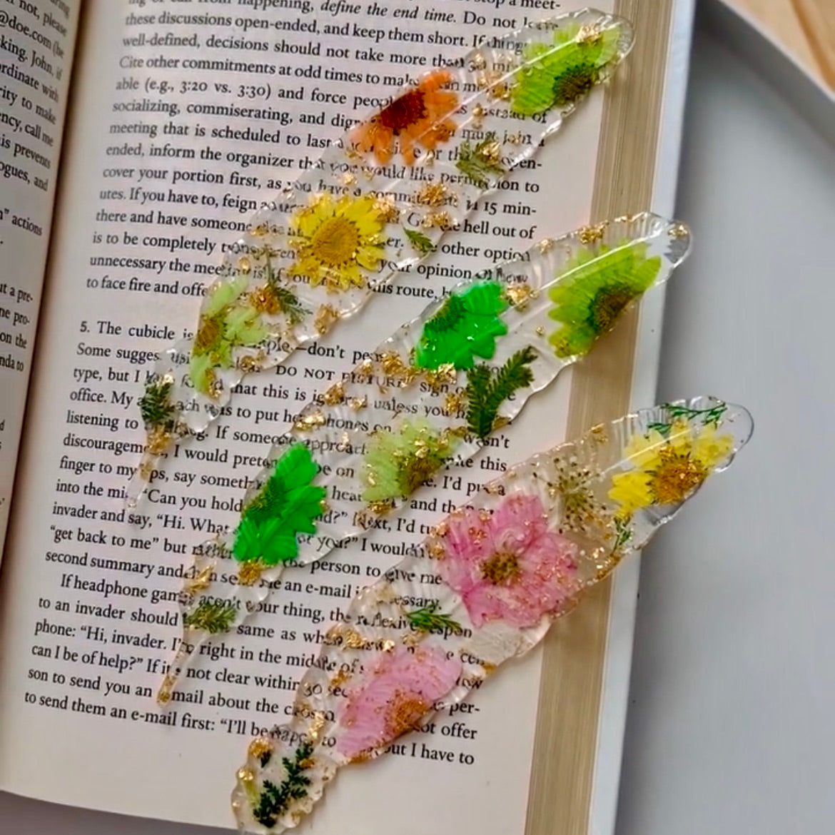 Feather Flower Bookmark