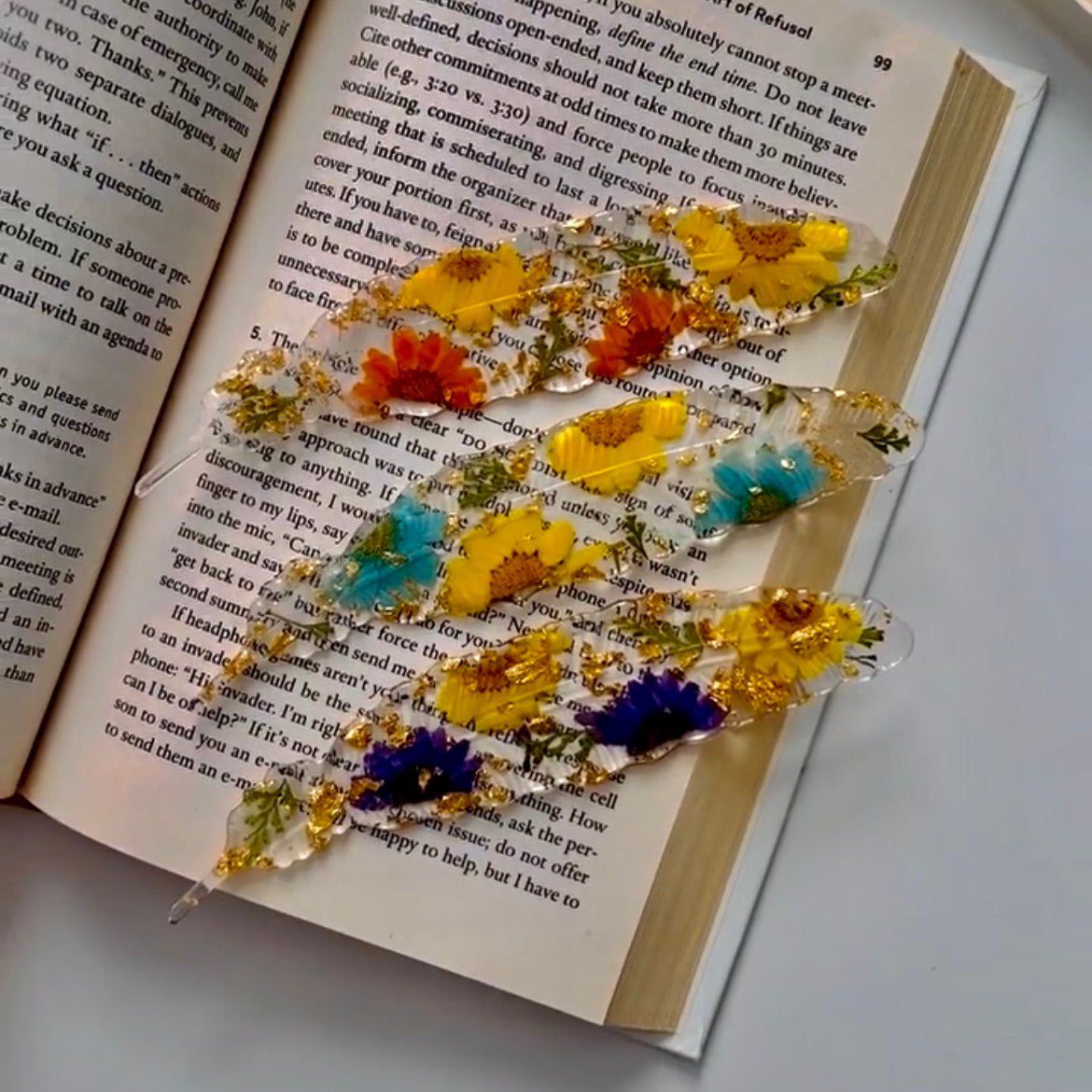 Feather Flower Bookmark