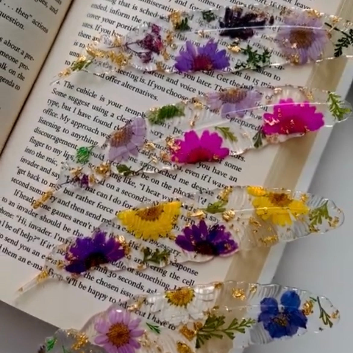 Feather Flower Bookmark