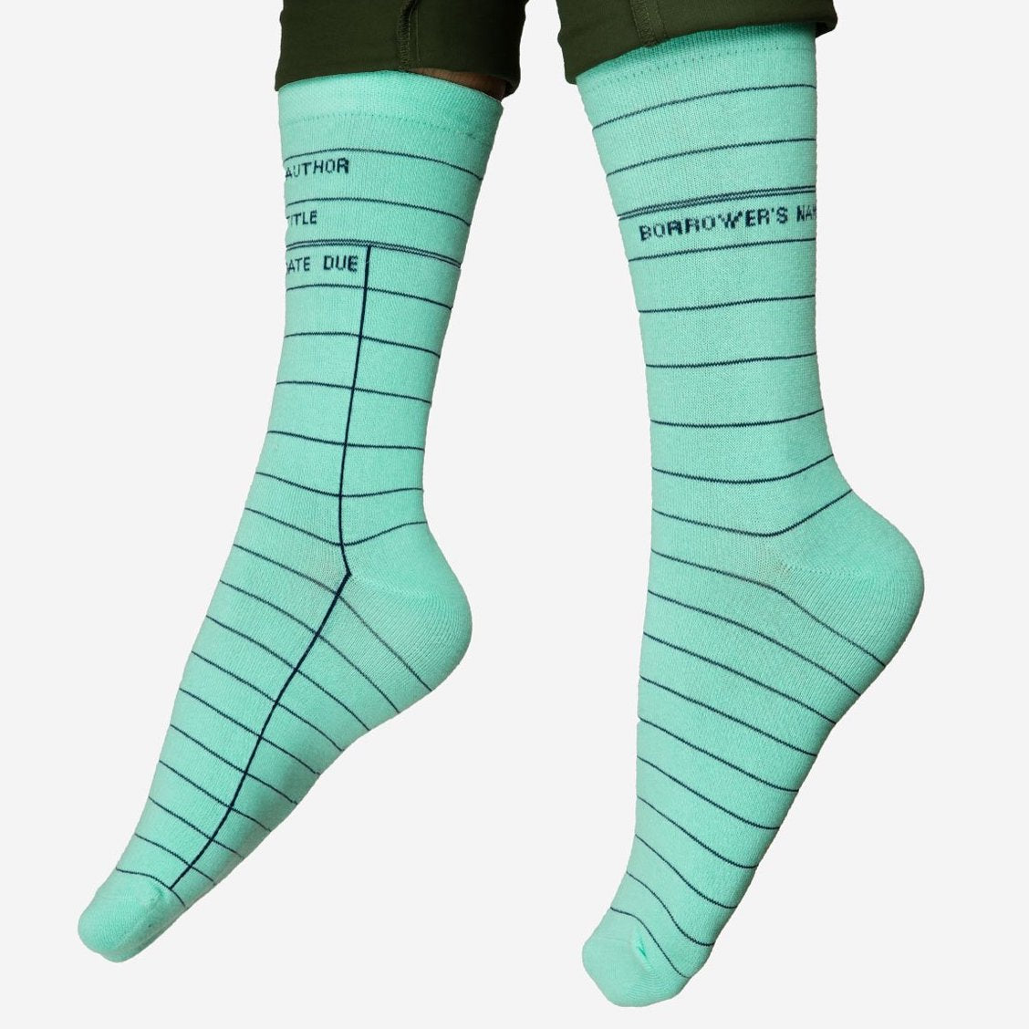 Library Card Mint Green Socks - Calgary Public Library Store