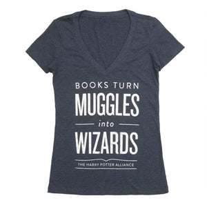 Books Turn Muggles Into Wizards T-Shirt - Women's - Calgary Public Library Store